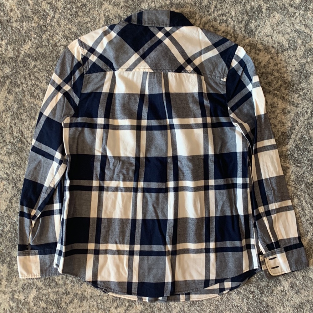 J. Crew Navy and White Boy Fit Shirt - Picture 6 of 7